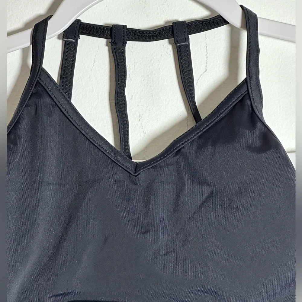 Lumi Collective Black Strappy Cut Out Dance Crop Top‎ YM Youth Medium NWT